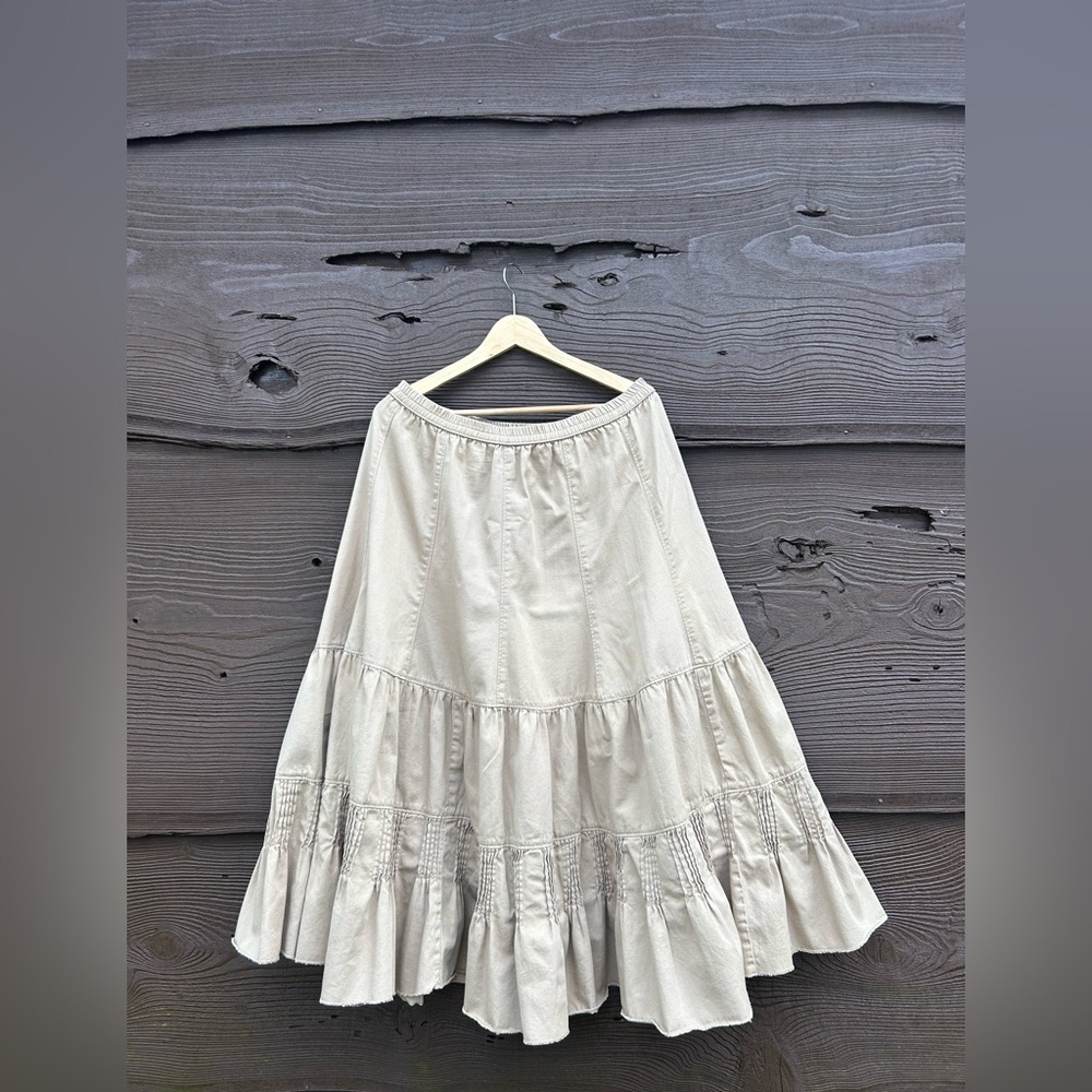 194*.ROAMAN’S Women’s Brown Tiered A-Line Skirt.